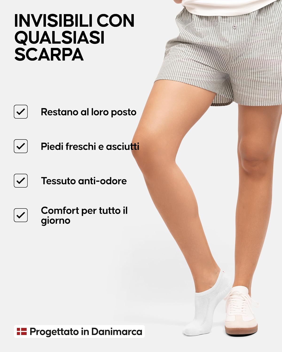 Thumbnail 2 de DANISH ENDURANCE Fantasmini Uomo Cotone – Calzini invisibili traspiranti, 6 paia