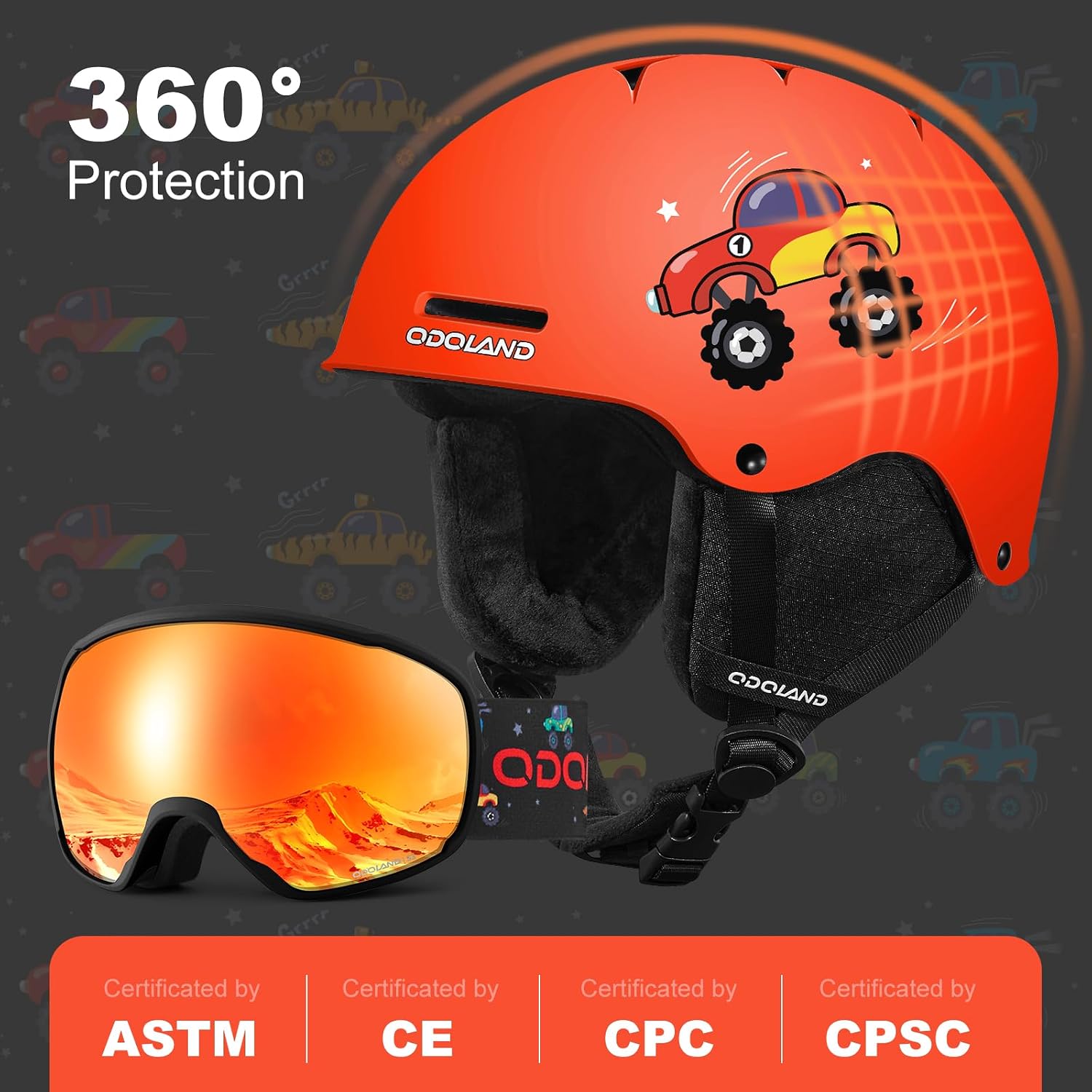 Detalle 2 de Odoland Kids Ski Helmet with Goggles