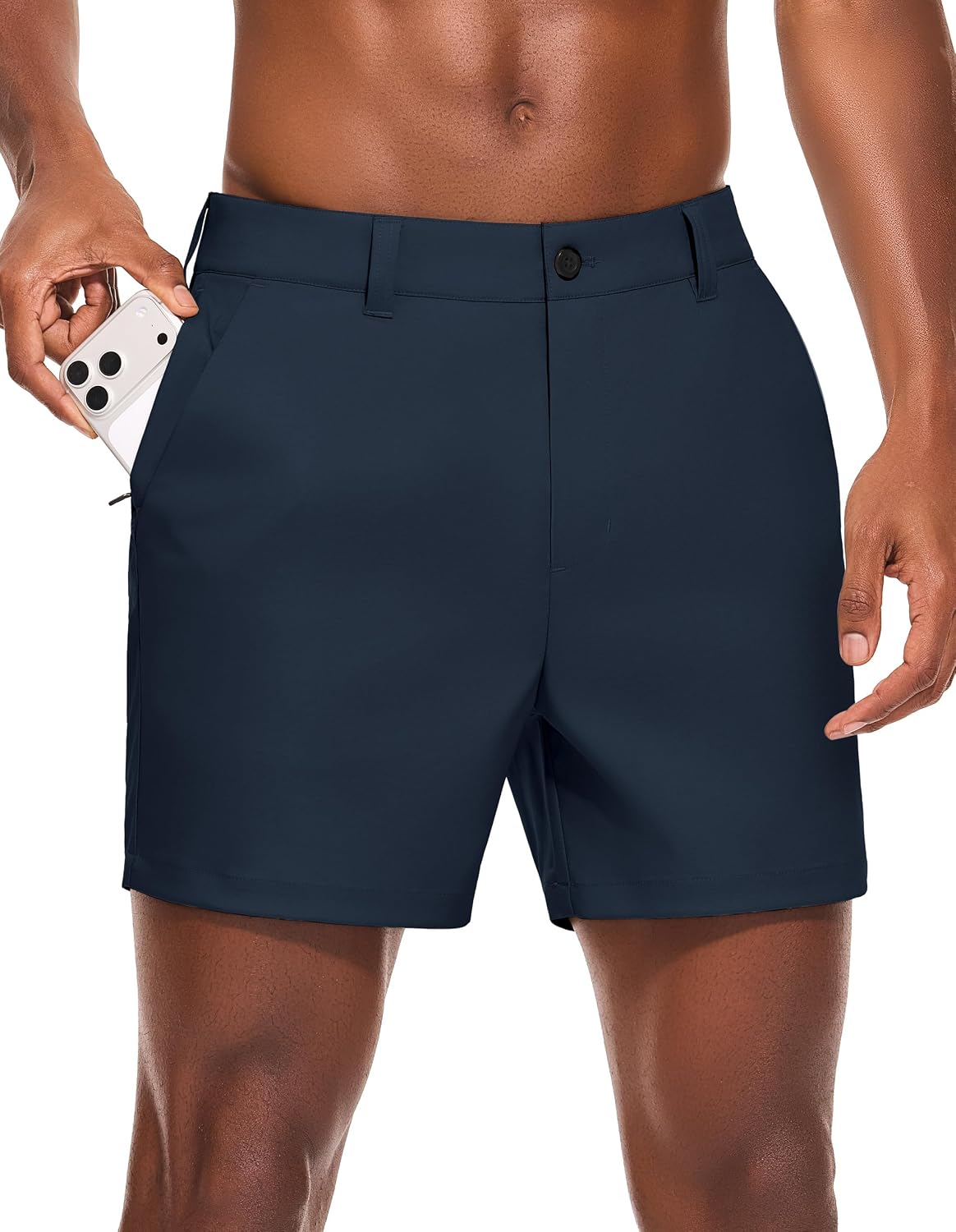 Detalle de PULI Men's Golf Dress Shorts Flat Front Hybrid 7 Inch