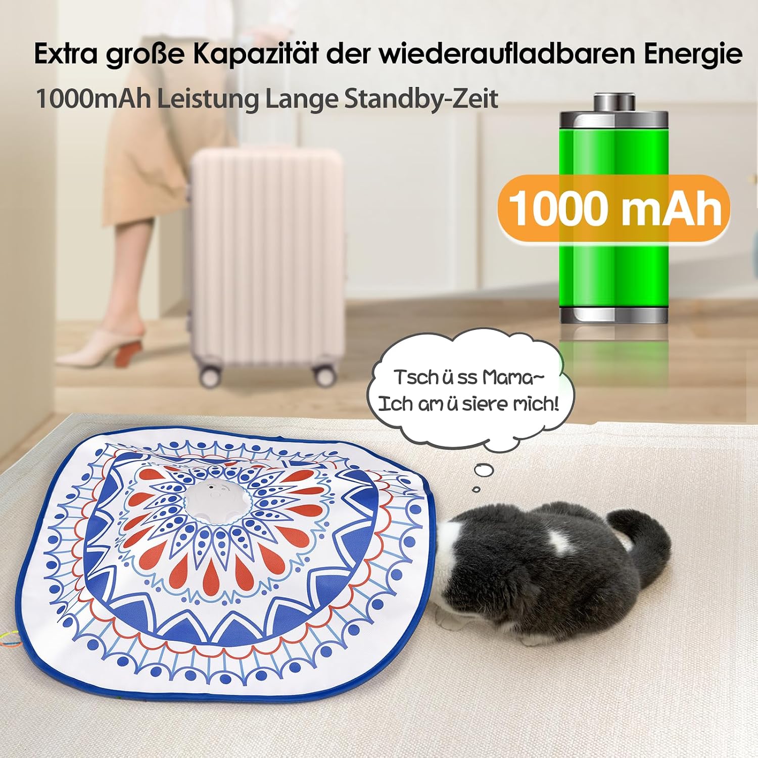 Detalle 2 de GoldenSun Katzenspielzeug 4-in-1 mit 2000 mAh