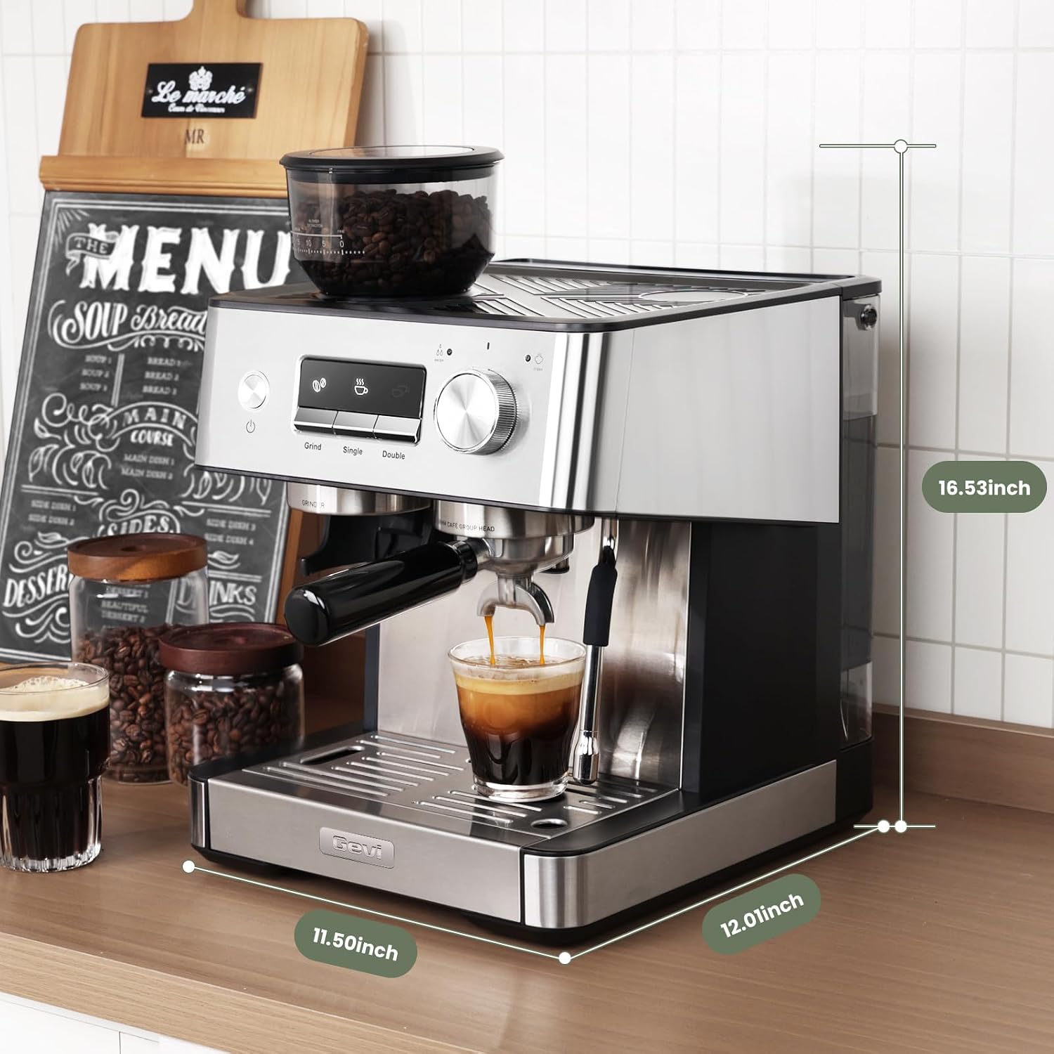 Thumbnail 5 de Gevi 20 Bar Espresso Machine with Grinder