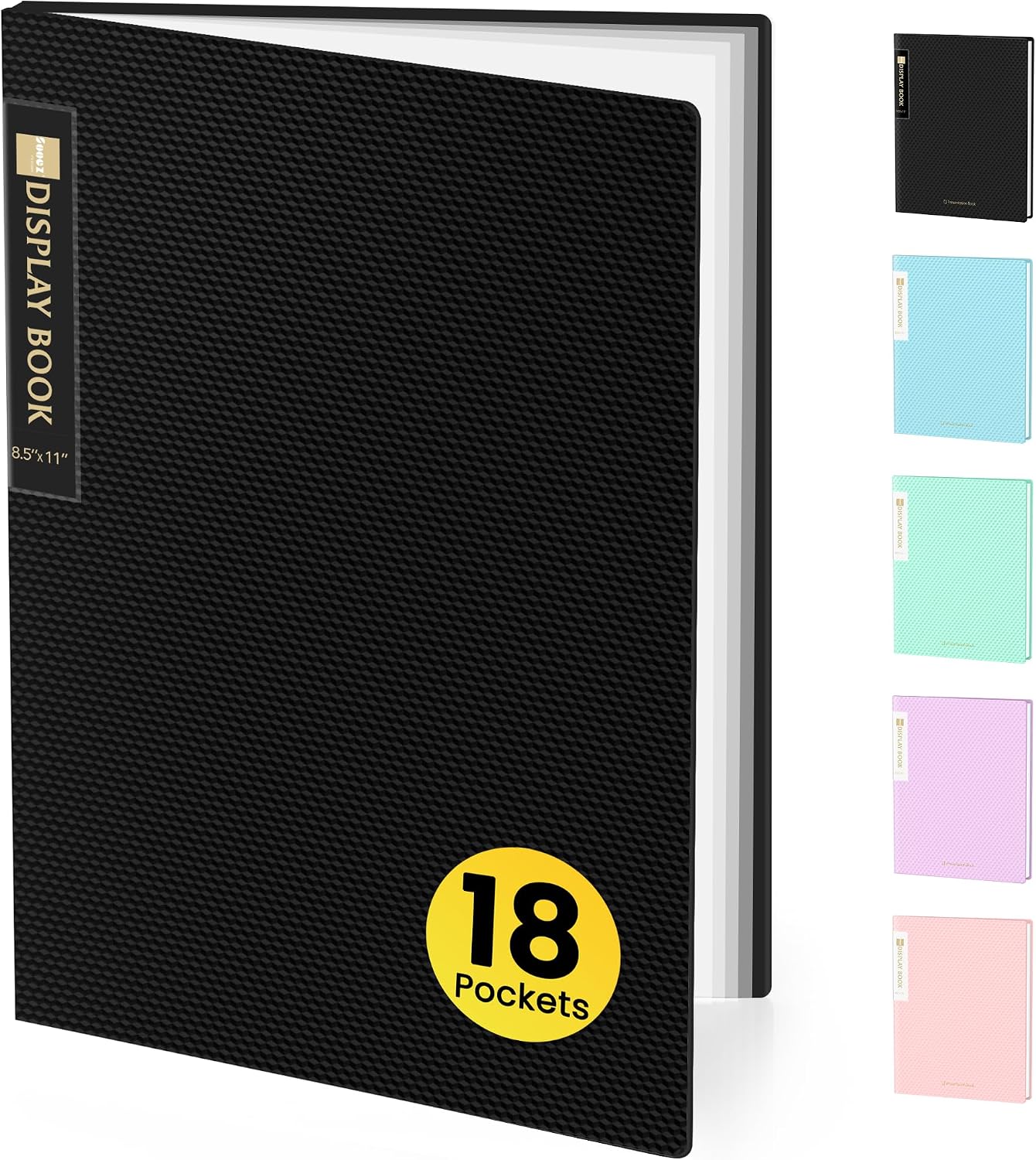 Detalle de Sooez 18-Pocket Binder with Plastic Sleeves, Letter-Size Art Portfolio