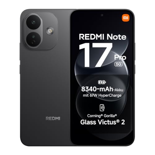 Detalle de Xiaomi Redmi Note 17 Pro 5G – 8 GB RAM / 512 GB Speicher, Schwarz, 8340 mAh Akku
