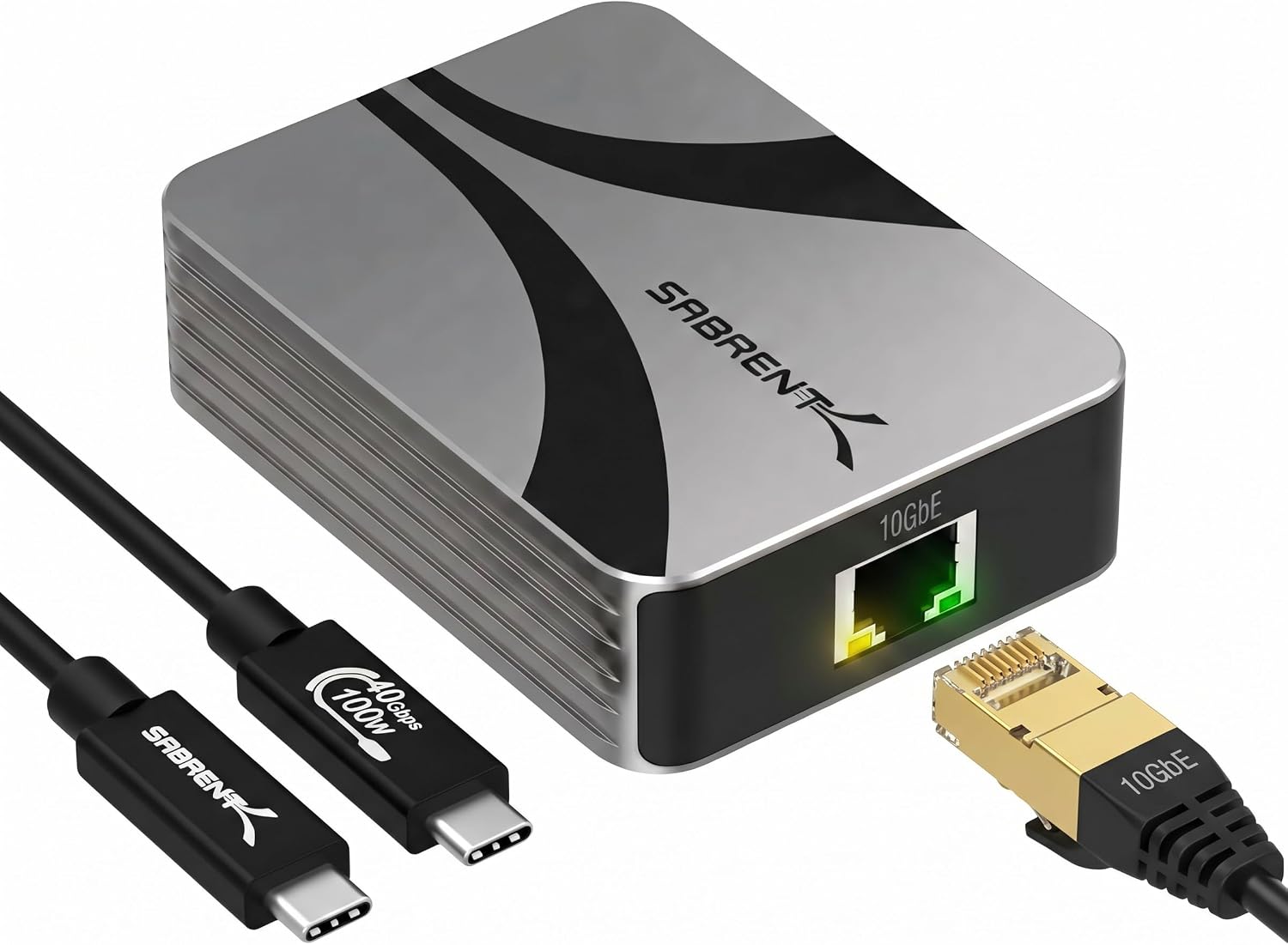 Detalle de SABRENT NT-P10G USB4 to 10GbE adapter 📡