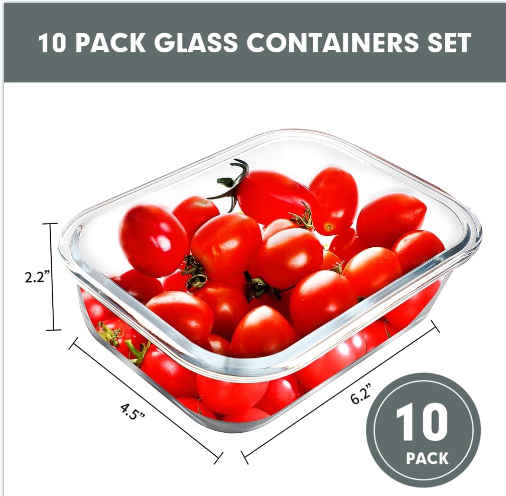 Detalle 2 de VERONES Glass Meal Prep Containers 22 oz