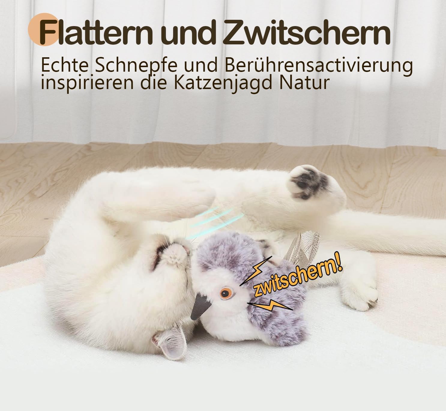 Detalle 2 de Migipaws Flattervogel Katzenspielzeug Katzenspielzeug mit Katzenminze 🐾