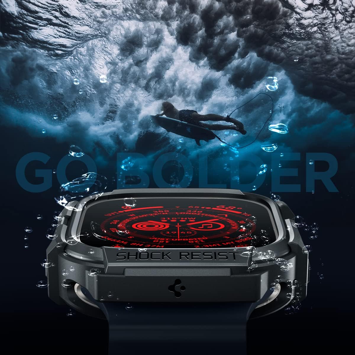 Thumbnail 2 de Spigen Rugged Armor per Apple Watch Ultra 3/Ultra 2/Ultra 1 49 mm (2025) – Cover protettiva in TPU, nero