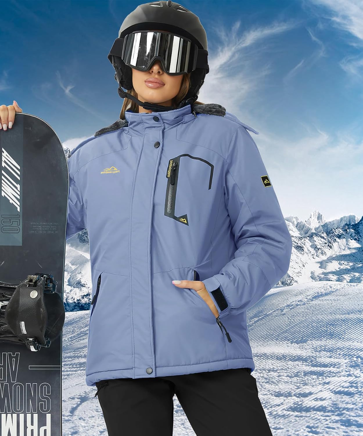 Detalle de Tacvasen Chaqueta entretiempo mujer impermeable