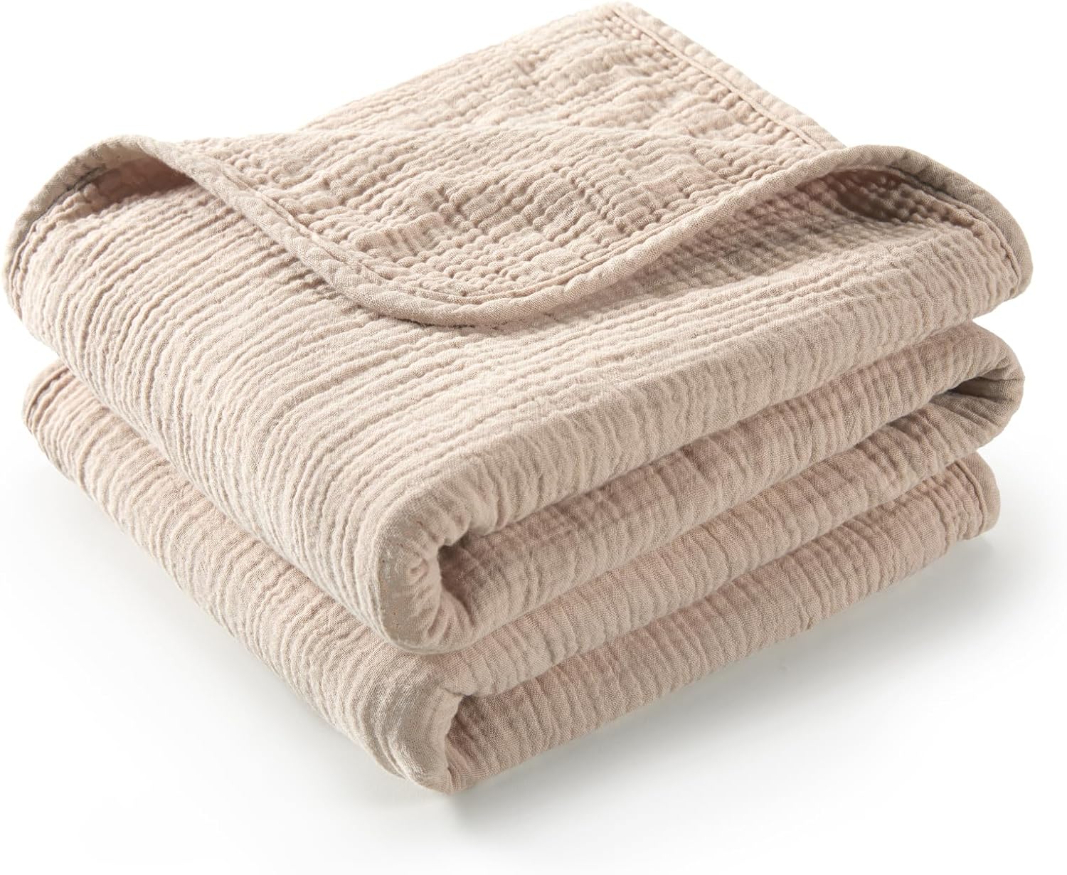Thumbnail 6 de TILLYOU 1er Set Musselin Decke 4-lagig – Baby-Pucktücher 75 × 100 cm, Grau-Beige