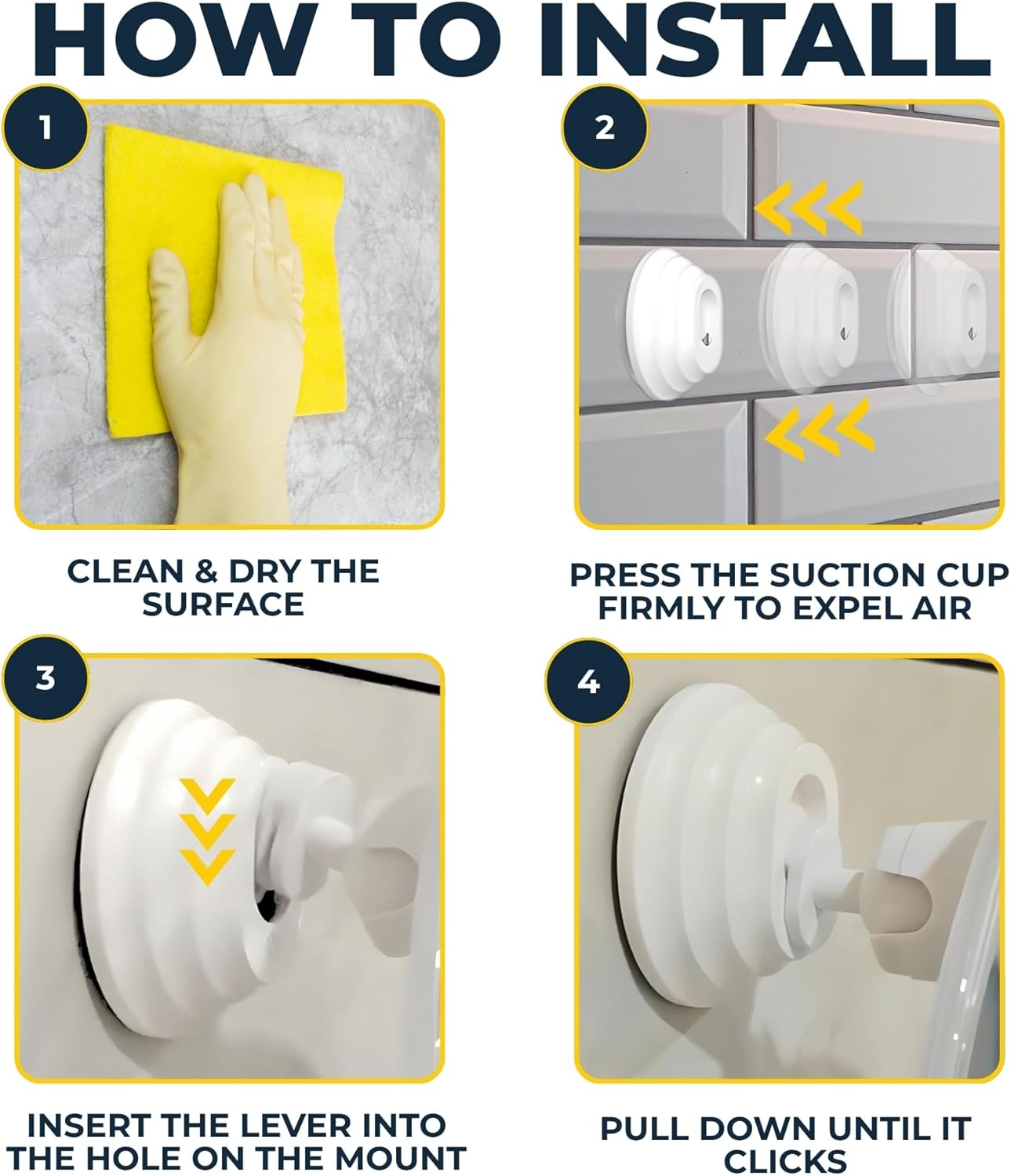 Thumbnail 6 de HONEYBULL Fogless Shower Mirror with Suction Mount ⌁ Anti-Fog Glass Mirror