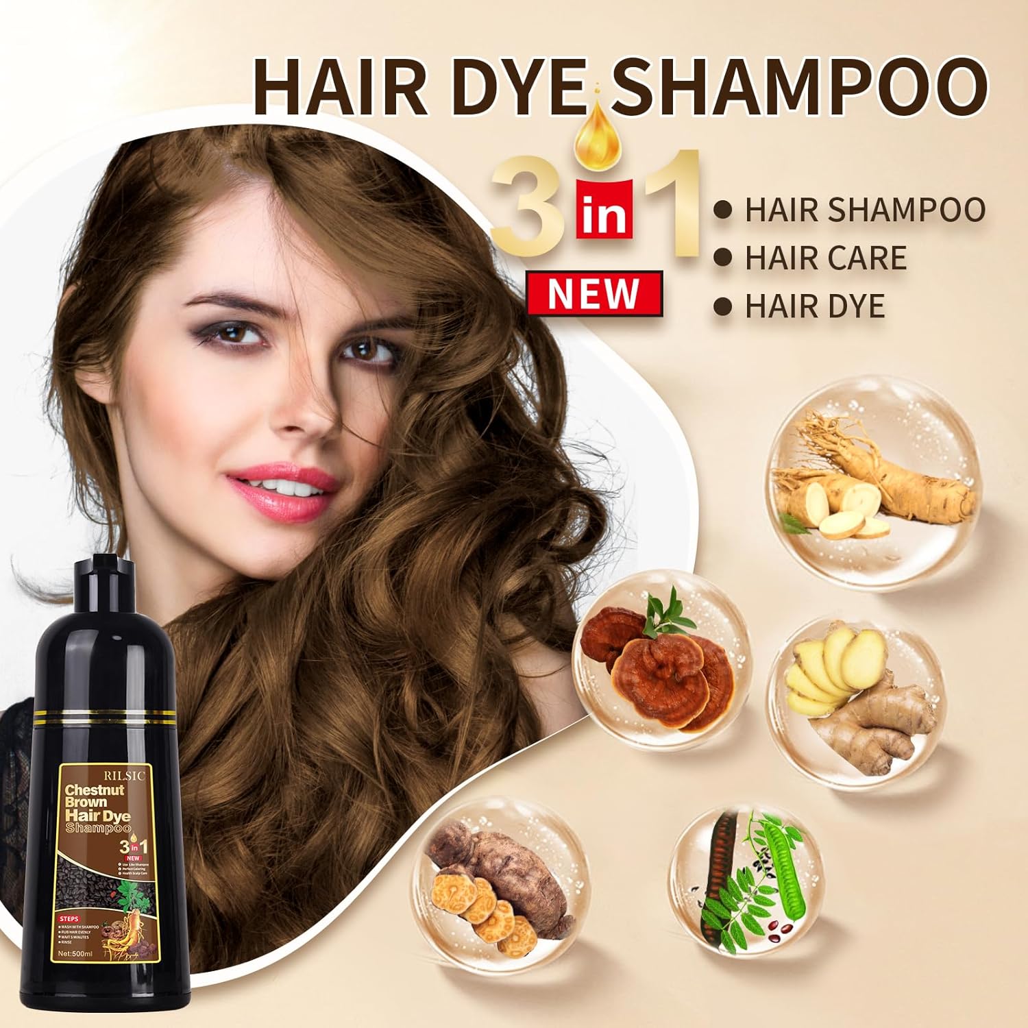 Thumbnail 6 de GFEUGS Haarfarbe Kastanienbraun Haarfärbeshampoo