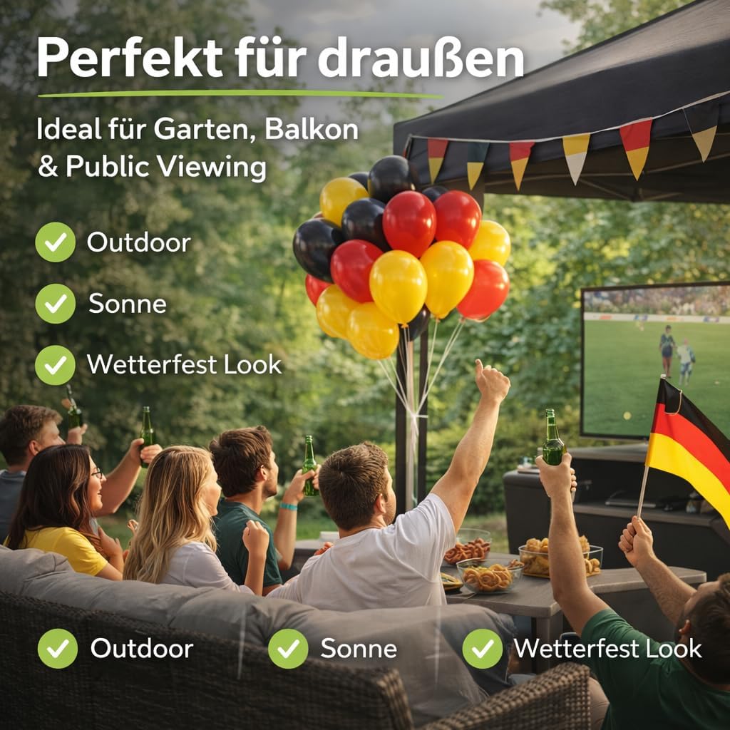 Detalle 2 de 50x Luftballons Ø 35 cm Deutschland – WM 2026 Dekoration, Fanartikel