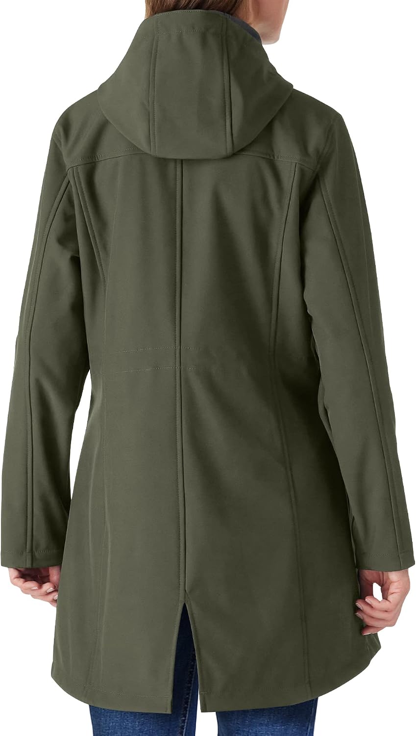Thumbnail 1 de Outdoor Ventures Damen-Lang-Regenjacke Softshell mit Kapuze – gefütterte Funktionsjacke für Wind und leichten Regen