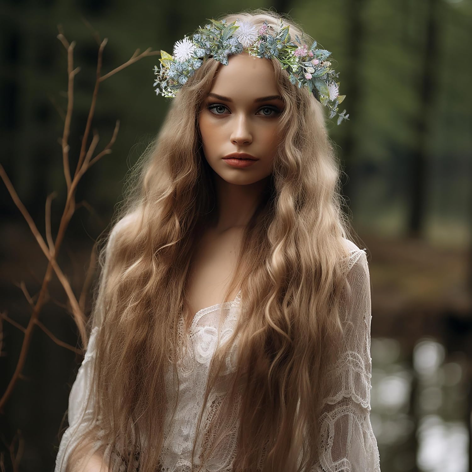 Detalle 2 de Vivivalue Flower Headband, White