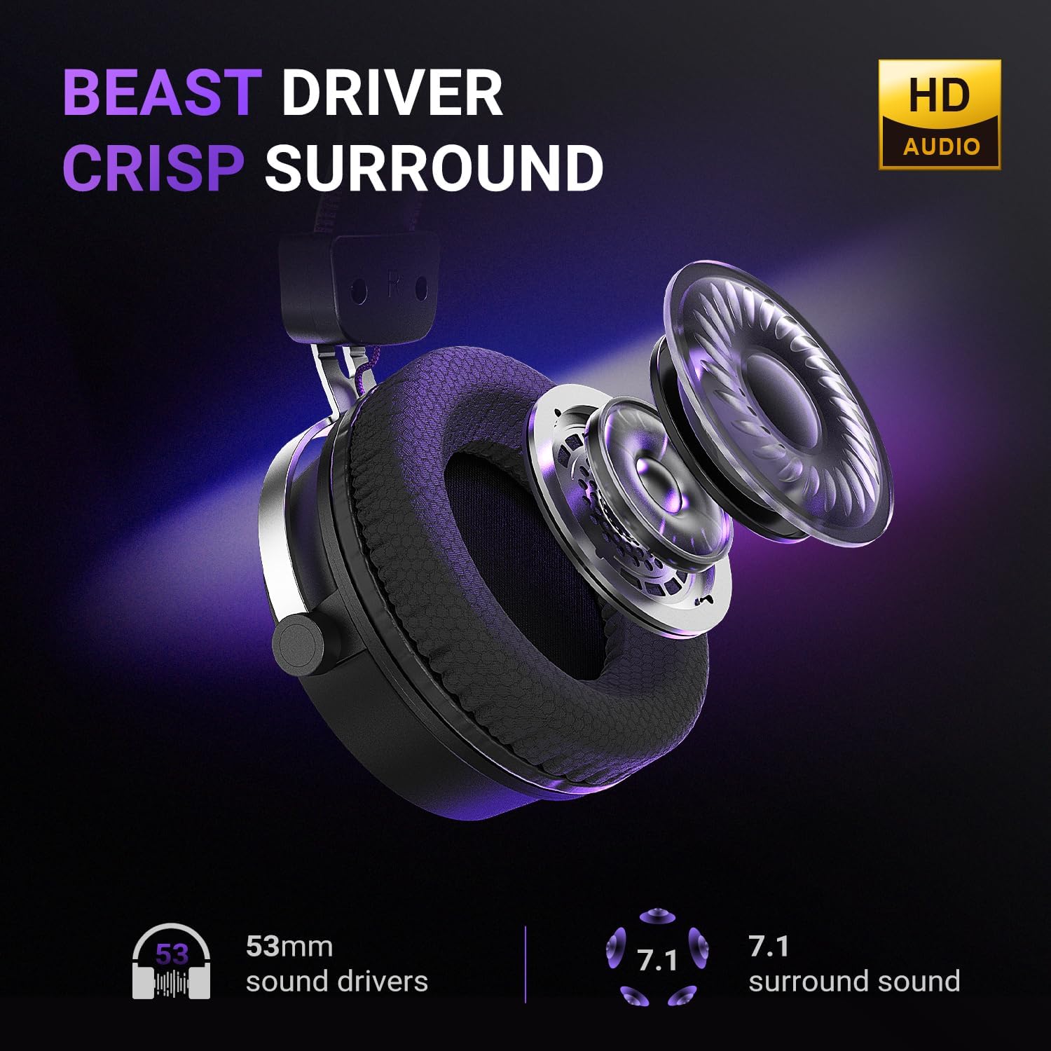 Thumbnail 2 de FIFINE H19BP Wired Open-Back Gaming Headset (7.1 Surround, RGB, USB Control Box) with Mic