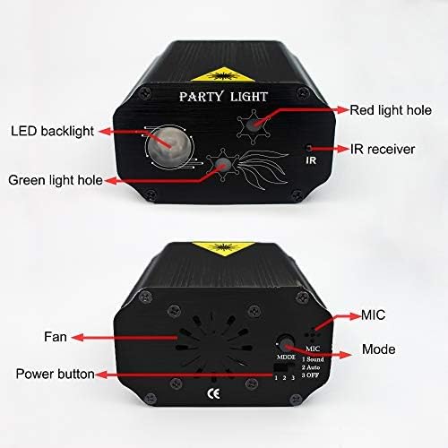 Detalle 2 de SPOOBOOLA EMS-08L Party DJ Light with Red-Green Patterns and Colour Backdrop