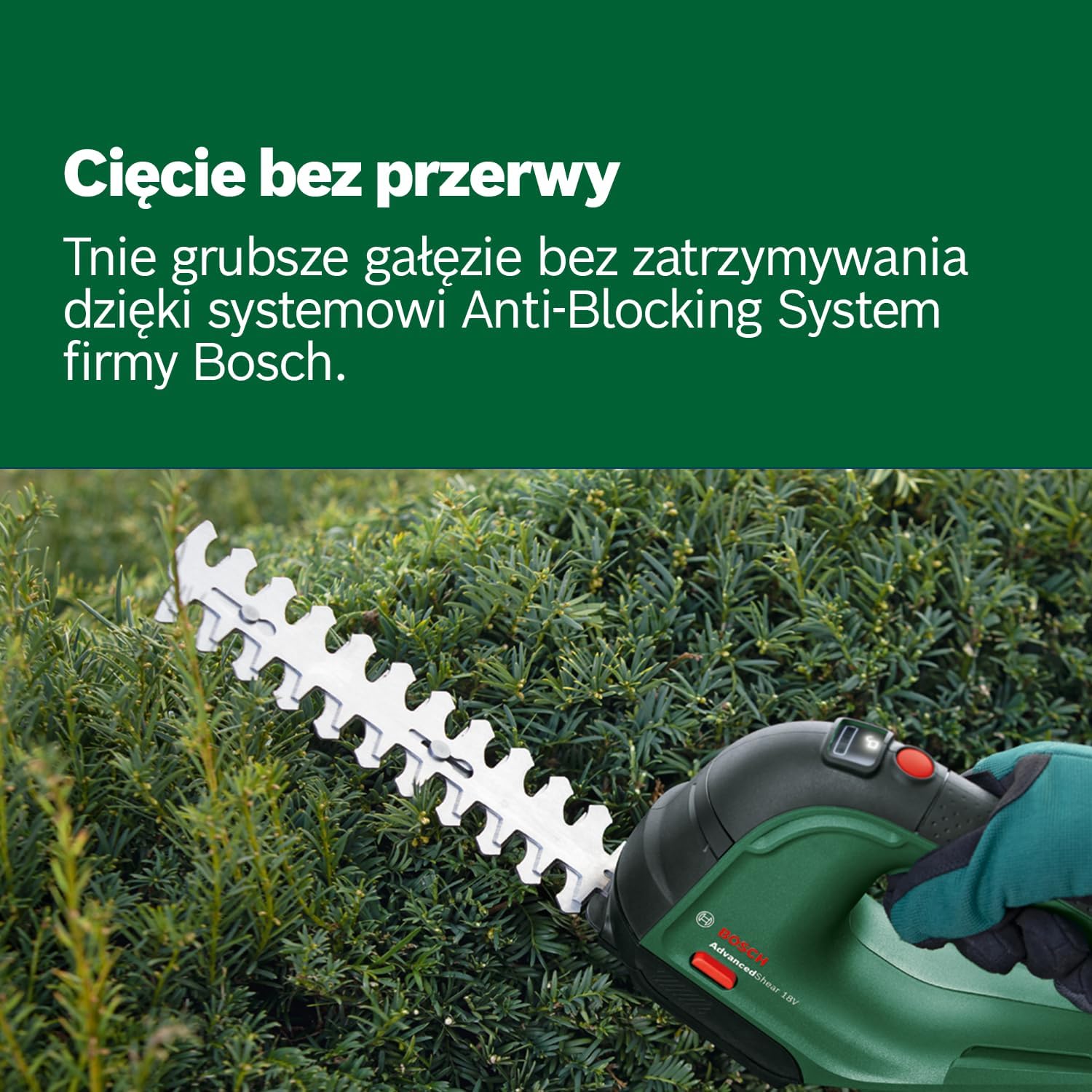 Detalle 2 de Bosch AdvancedShear 18V-10 – akumulatorowe nożyce do trawy i krzewów, 2 ostrza