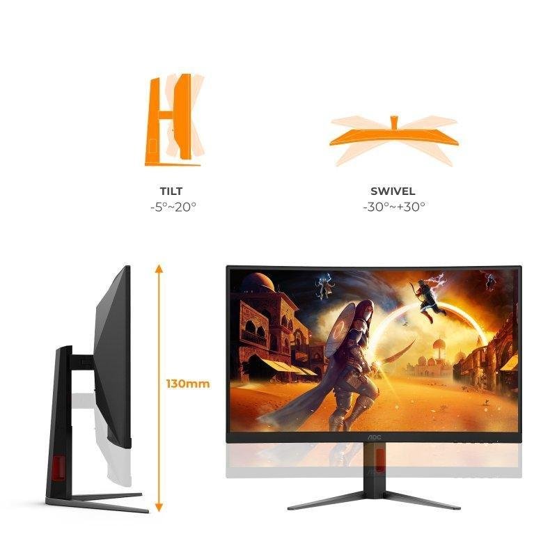 Detalle 2 de Monitor AOC CQ27G4Z2 27" QHD 260 Hz: velocidad, curva e inmersión para gaming y creación