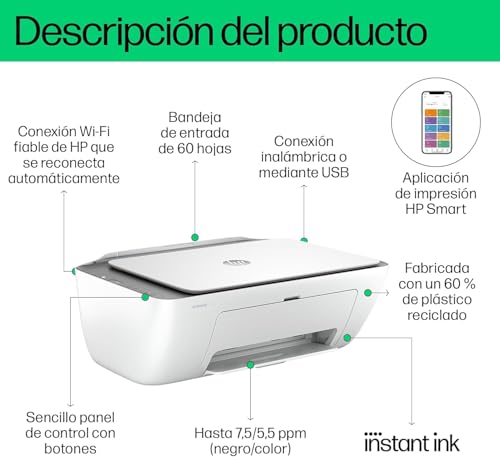 Detalle de HP DeskJet 2820e Impresora multifunción A4 7,5 ppm