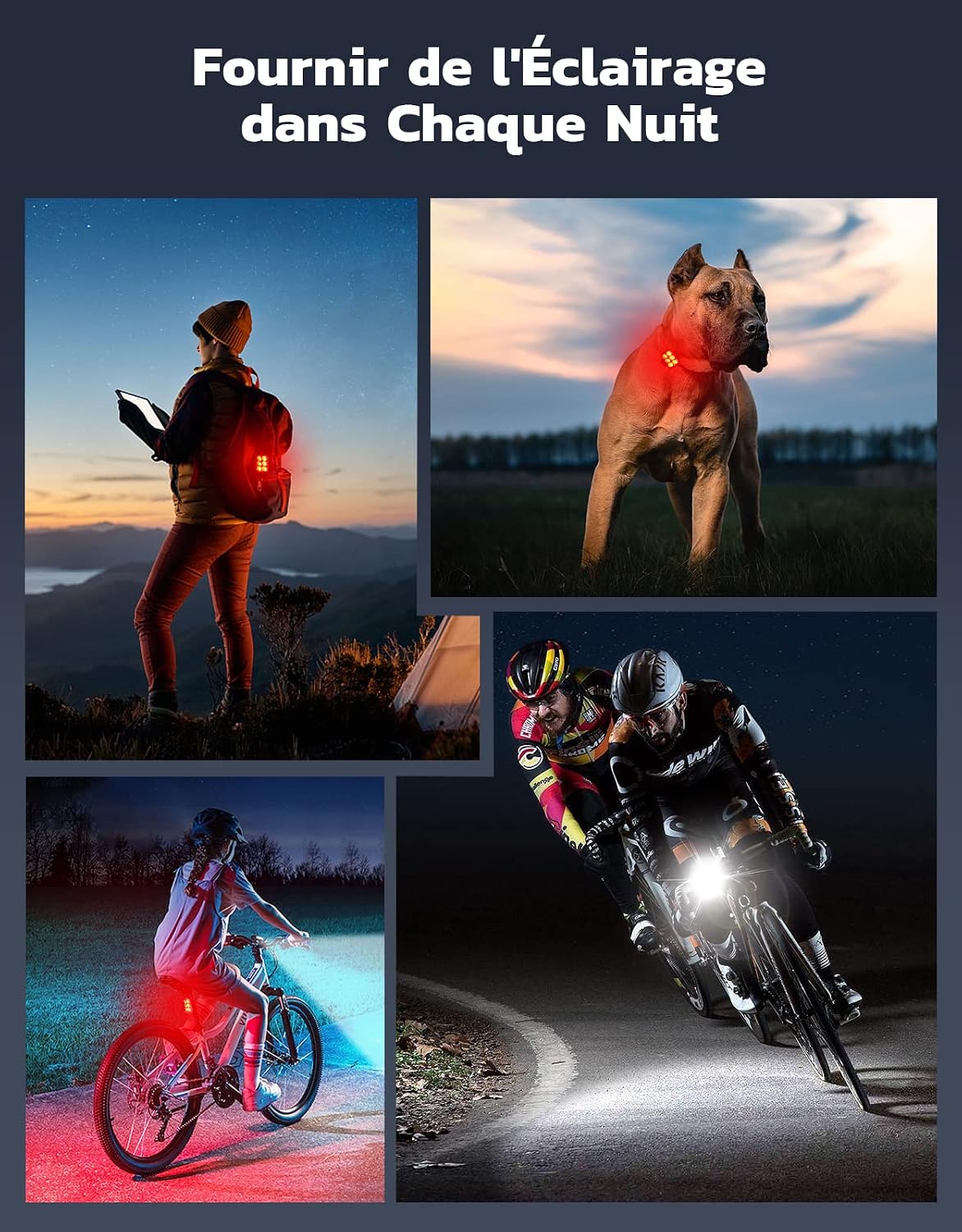 Thumbnail 5 de Glangeh Lumière Vélo Avant et Arrière 4+6 Modes – Ultra Fine, USB Rechargeable