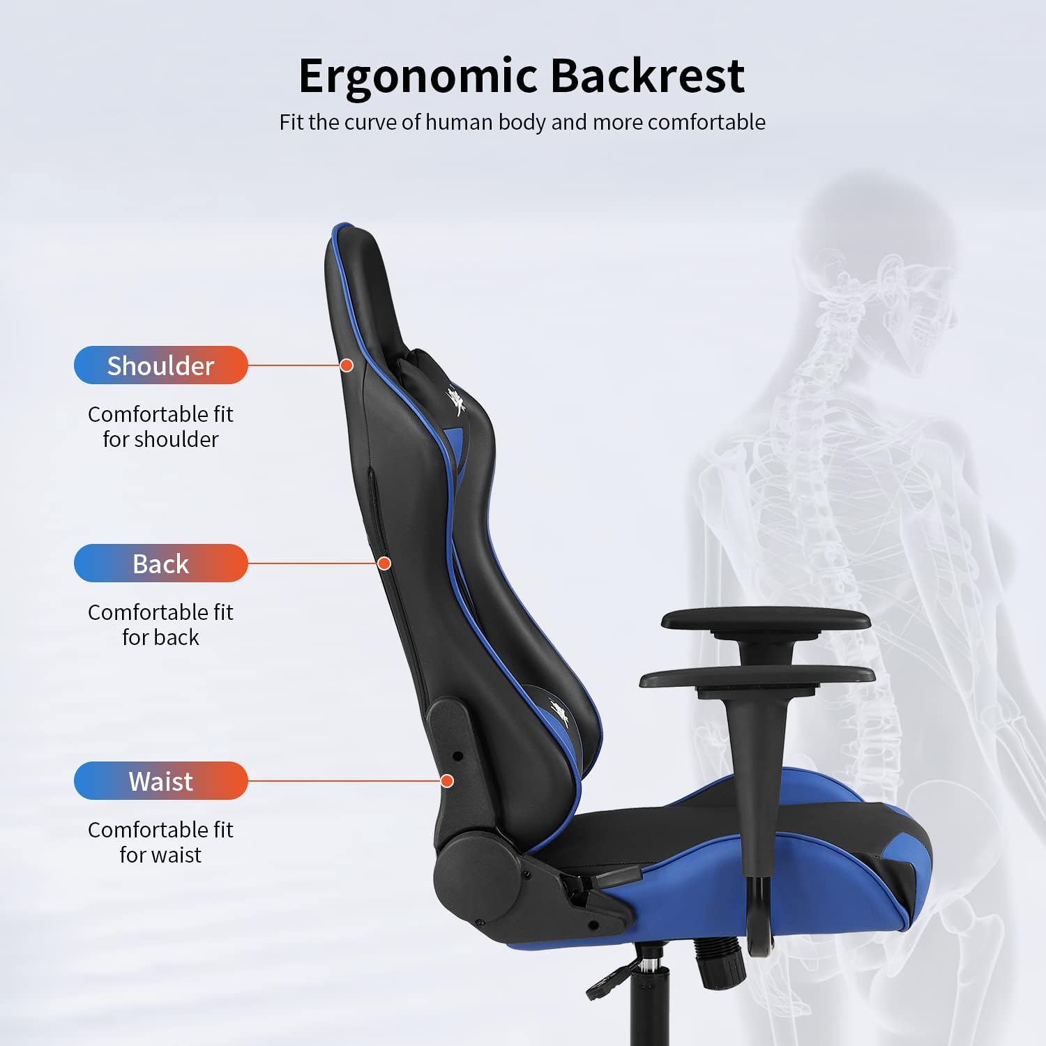 Detalle 2 de Gaming Chair with 18.3–22.2-Inch Seat Height