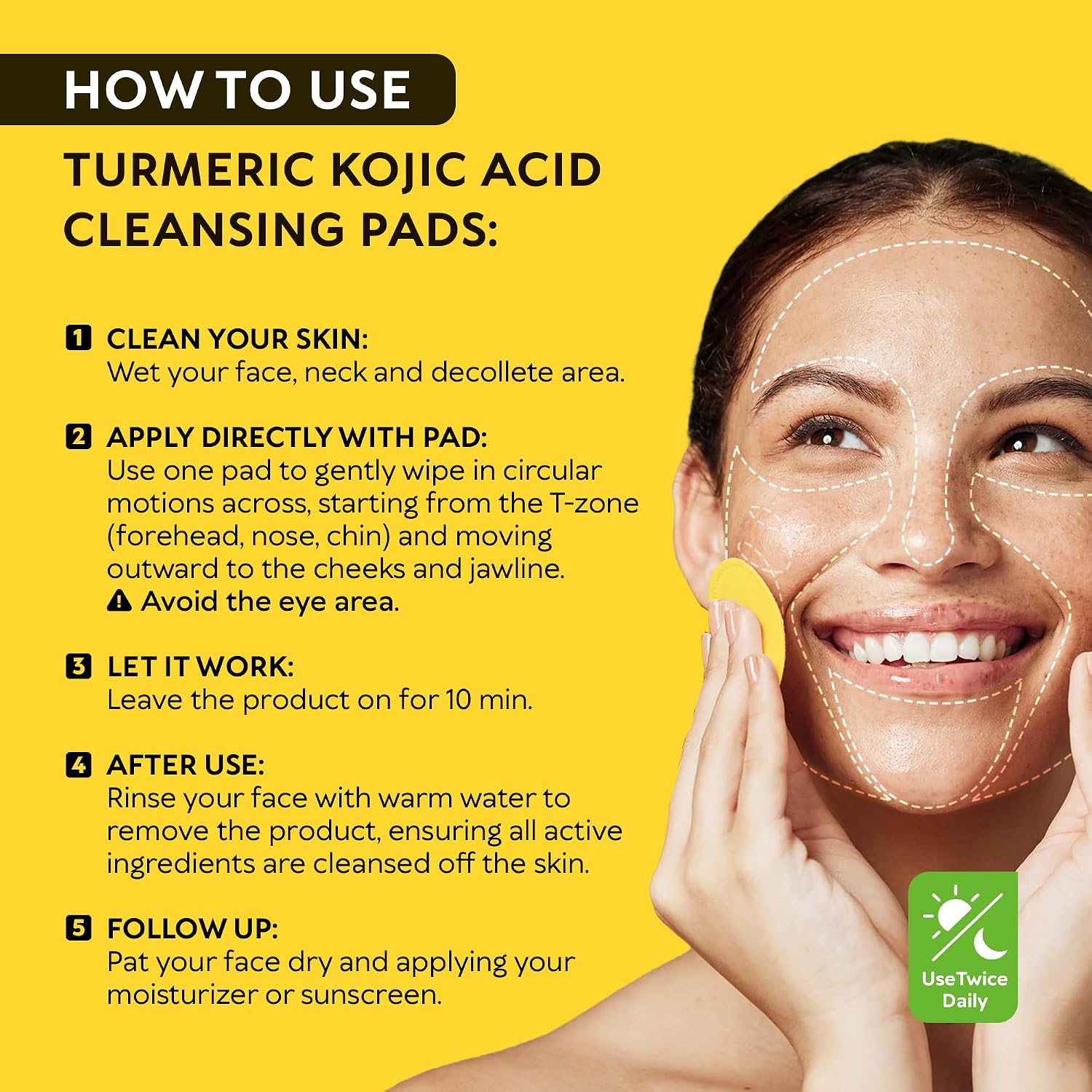 Thumbnail 2 de RICHGRAND Turmeric Kojic Acid Cleansing Pads, 50-Count Foaming Facial Wash