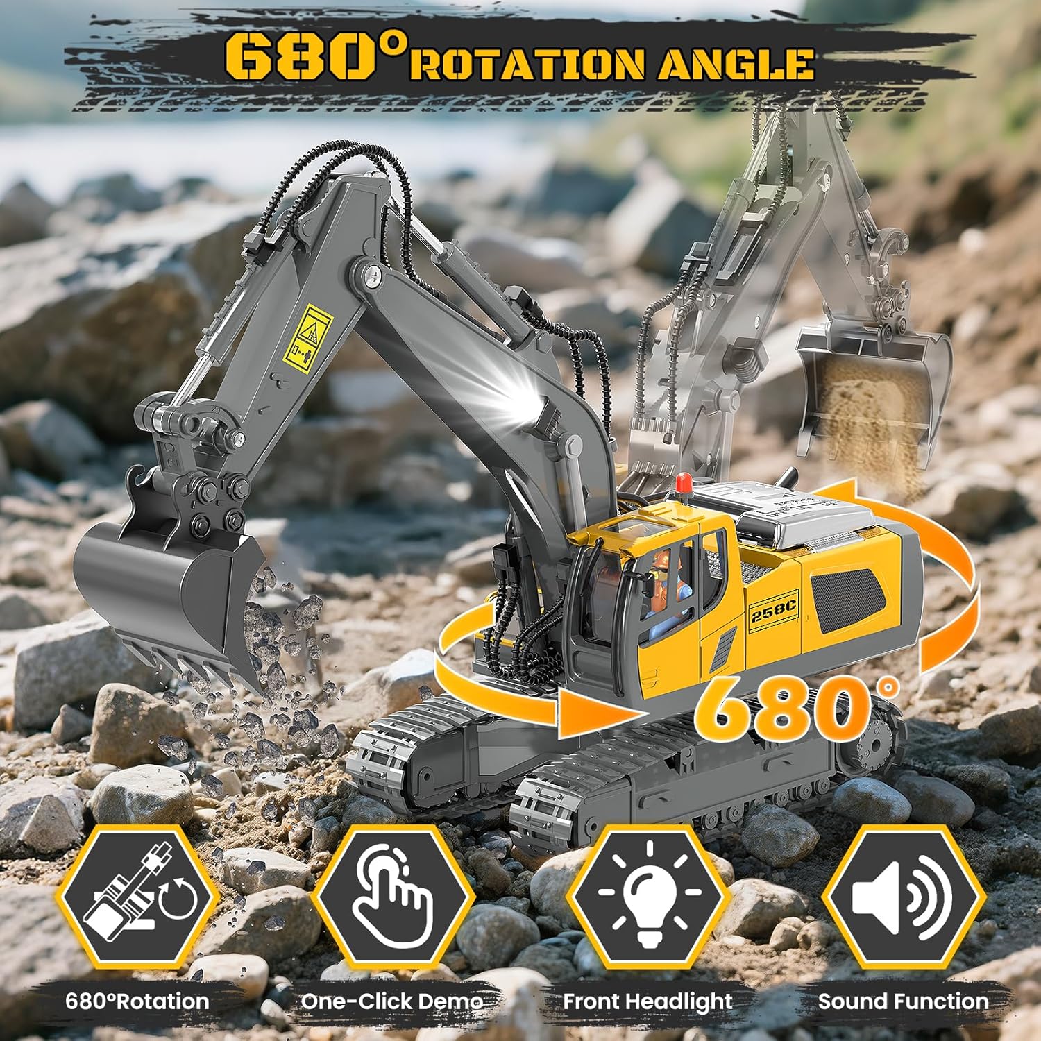 Detalle de Remote Control Excavator 11CH 🚜