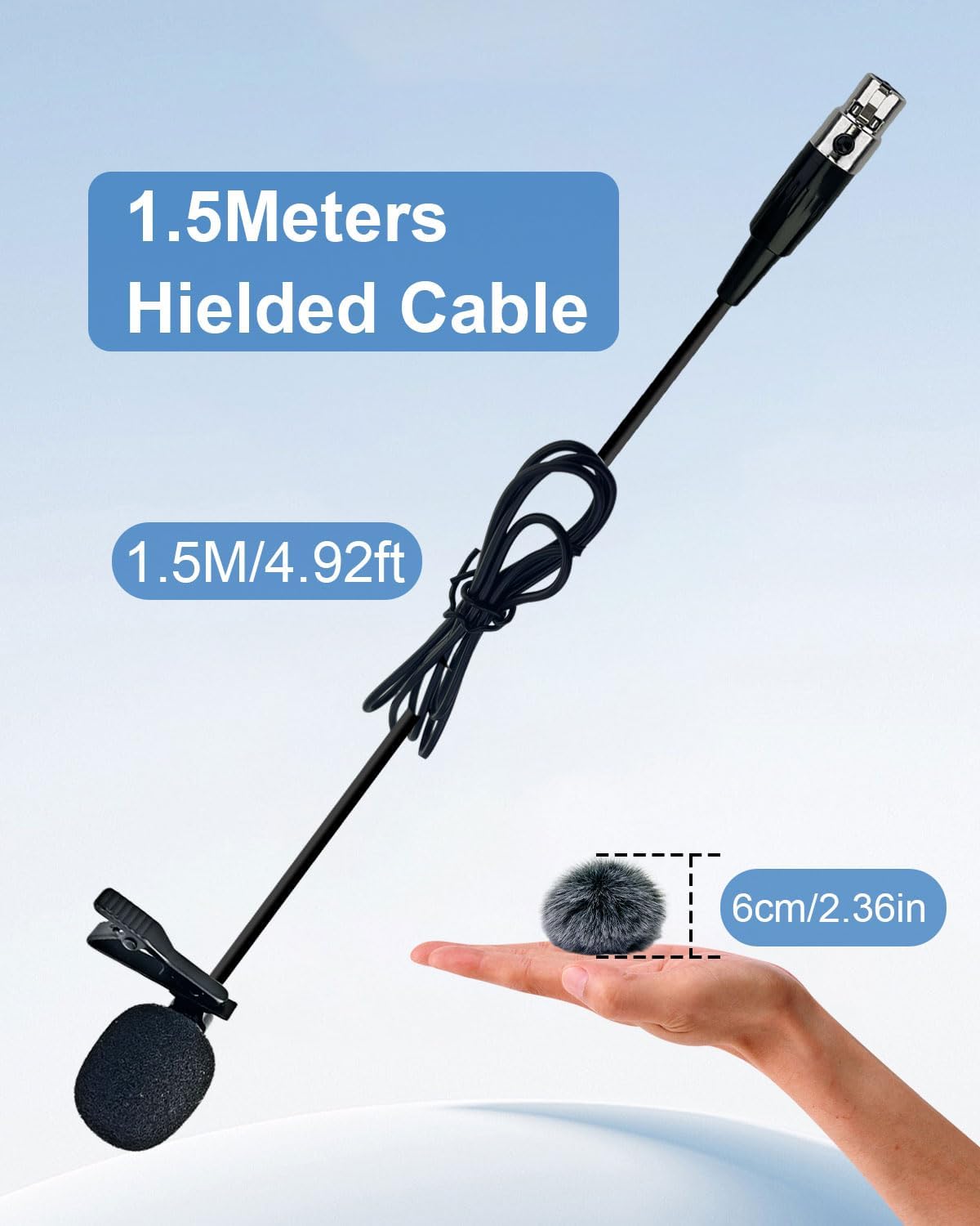 Detalle 2 de SEYUGOPTI Lavalier Microphone with Mini XLR TA3F Plug