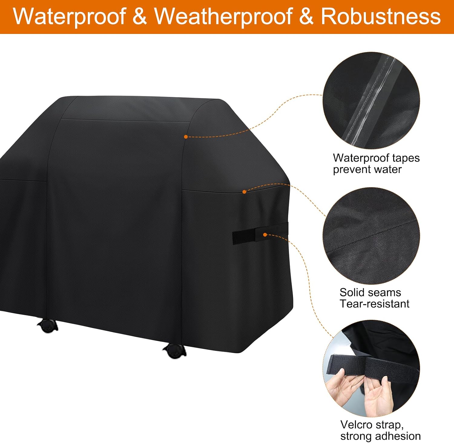 Detalle de Nomiou Grillabdeckung für Enders Monroe Pro 3 SIK Turbo / Monroe Pro 4 SIK mit Kocher (ab 2020) – wetterfeste Abdeckhaube