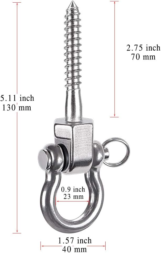 Thumbnail 3 de BeneLabel 2er Schaukelhaken (130 mm) aus Edelstahl, drehbar für Holzbalken – bis 816 kg