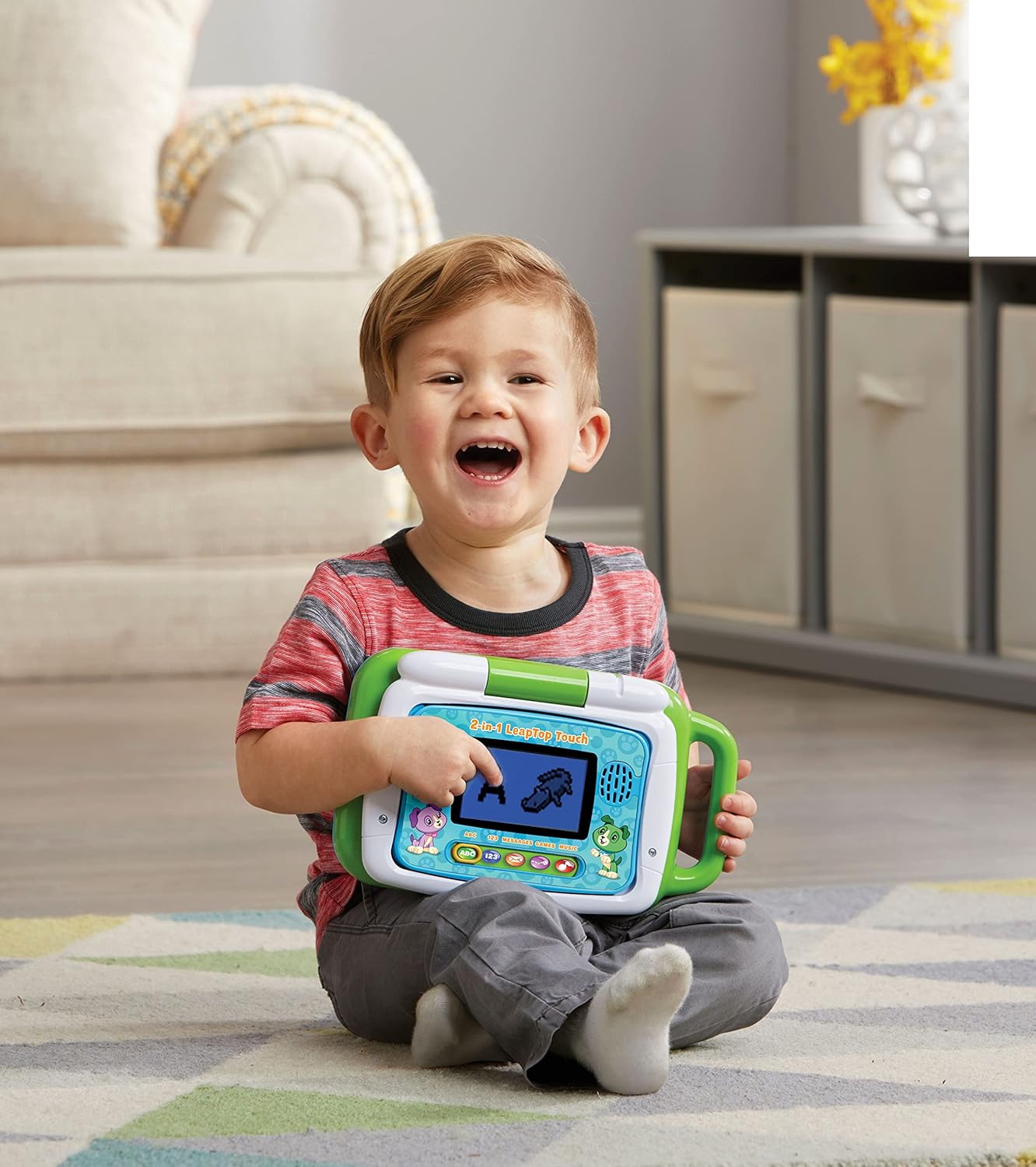 Detalle de LeapFrog 2 in 1 LeapTop Touch Laptop (Green) learning tablet for kids aged 2+
