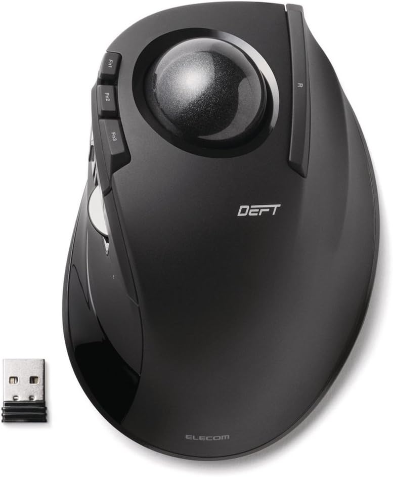 Detalle de エレコム DEFT M-DT2DRBK 人差し指操作ワイヤレストラックボール 8ボタン・ブラック