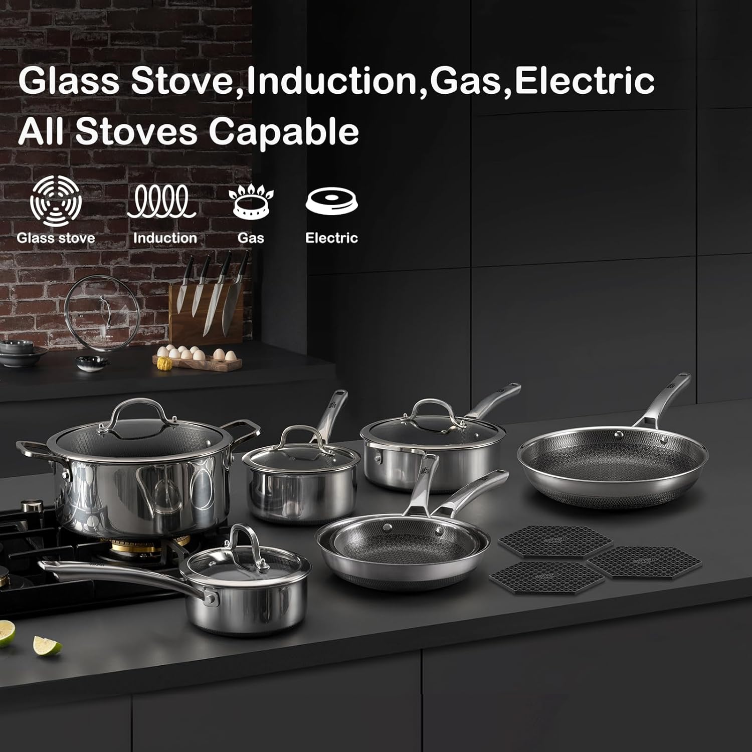 Thumbnail 4 de SNOWCLAD 14Pc Hybrid Stainless Steel Cookware Set