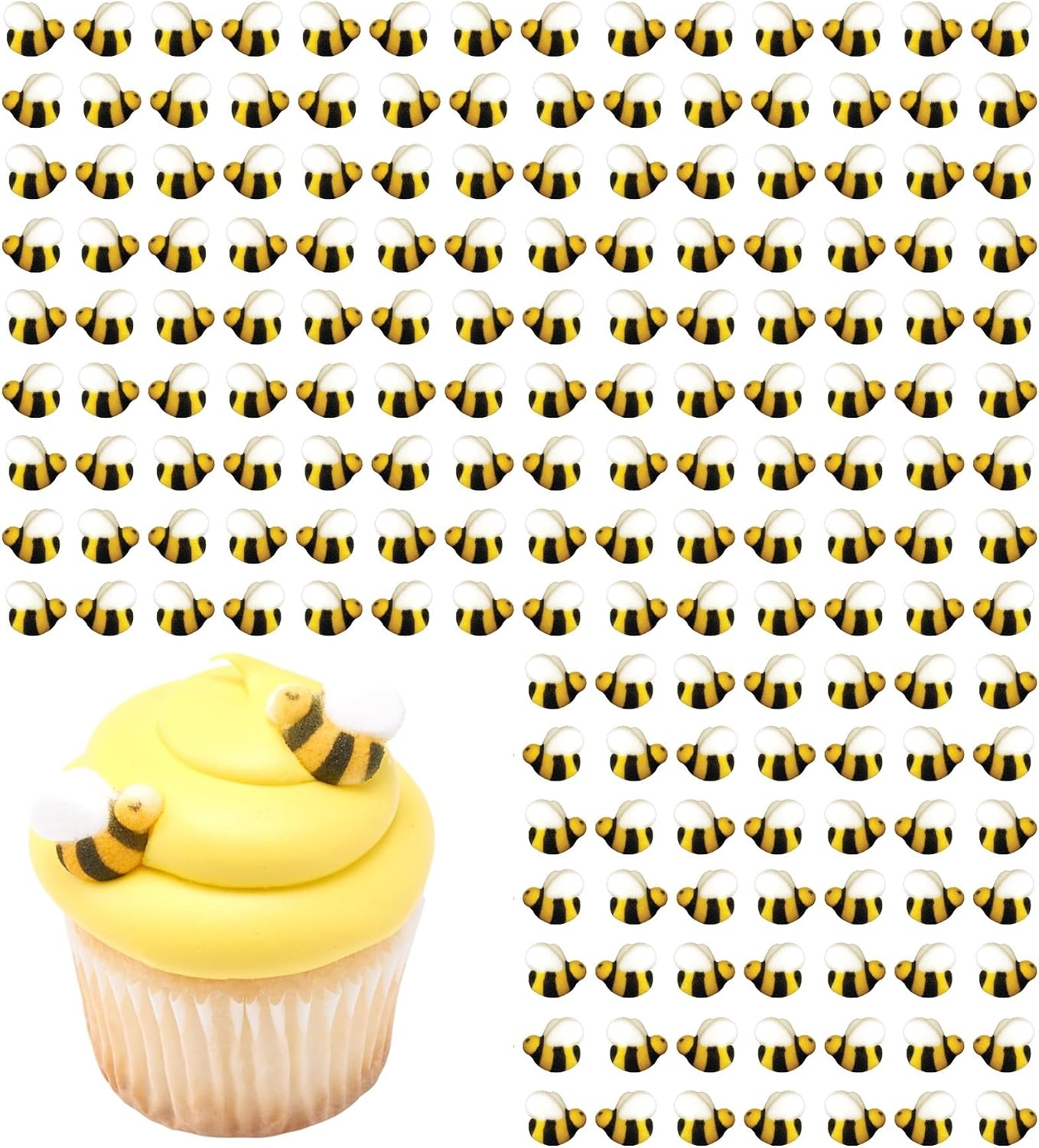 Detalle de Lucks Dec-Ons Molded Sugar Bumble Bee Cake Toppers, 1-Inch, 176 Count