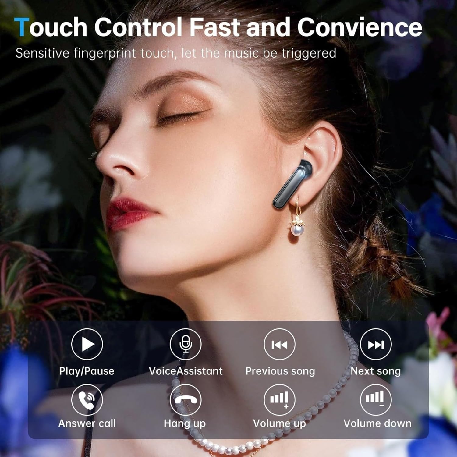 Detalle de Fhumsh Wireless Earbuds with LED Display and Bluetooth 5.3