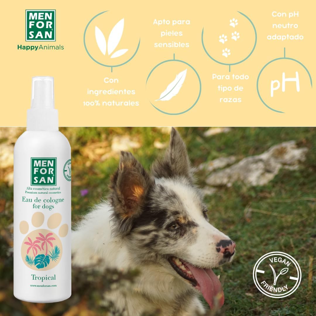 Detalle de Menforsan Acqua di Colonia per Cani Tropicali 125 Ml – Profumo fruttato senza alcol