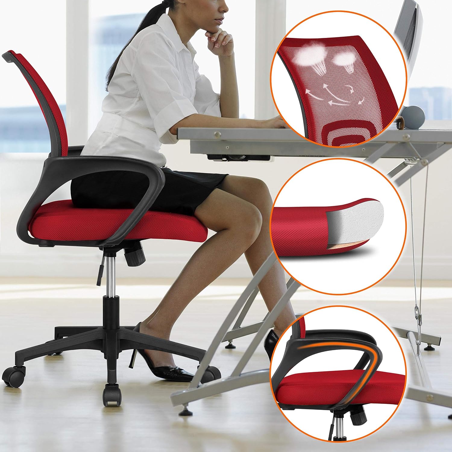 Detalle 2 de Yaheetech Sedia Ergonomica 136 kg