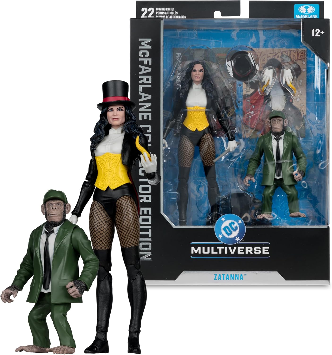 Thumbnail 6 de McFarlane DC Multiverse Zatanna (DC Classic) – Action figure da 17,8 cm Collector Edition #53 con Detective Chimp