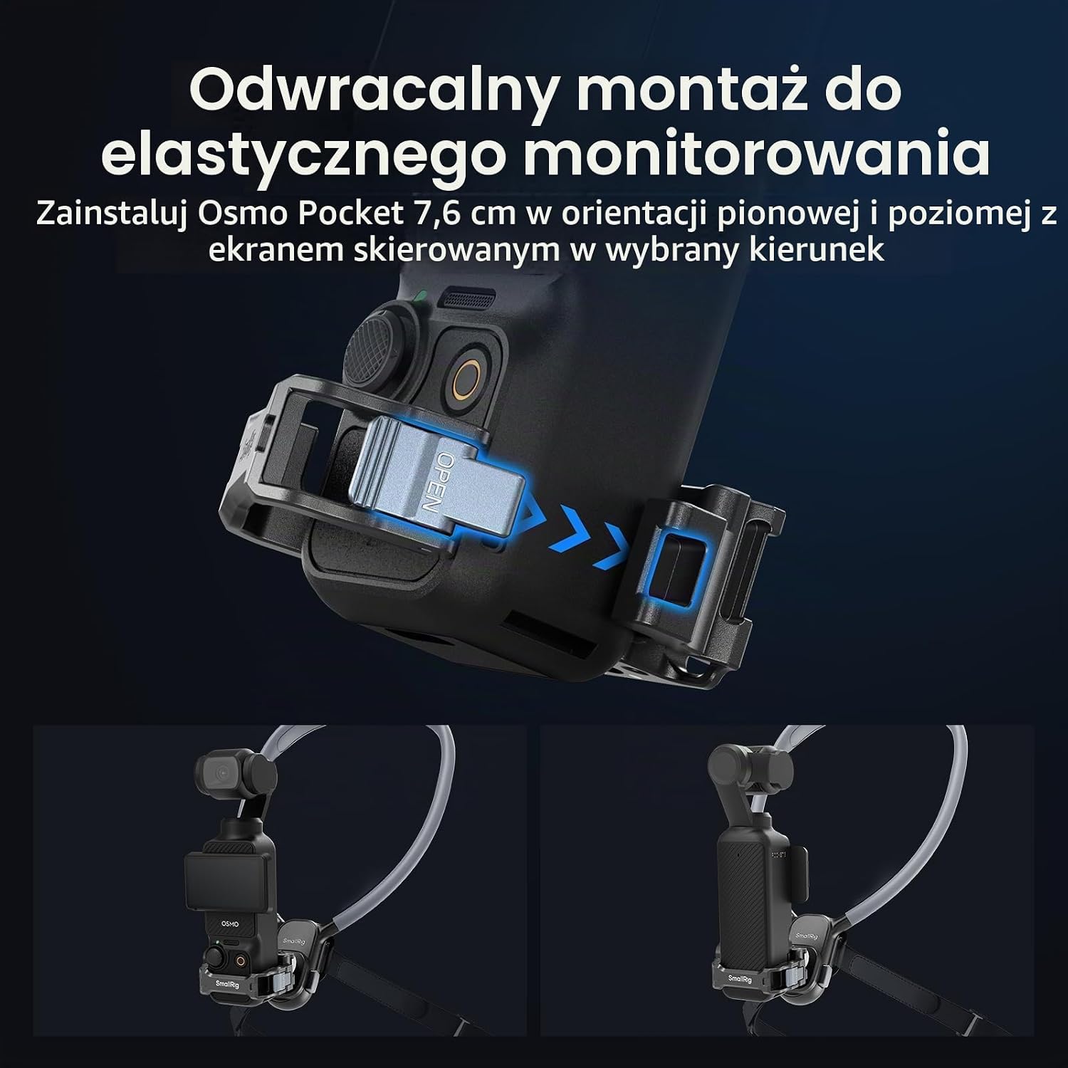 Detalle 1 de SMALLRIG 5607 – klatka do DJI Osmo Pocket 3 z gwintem 1/4″-20