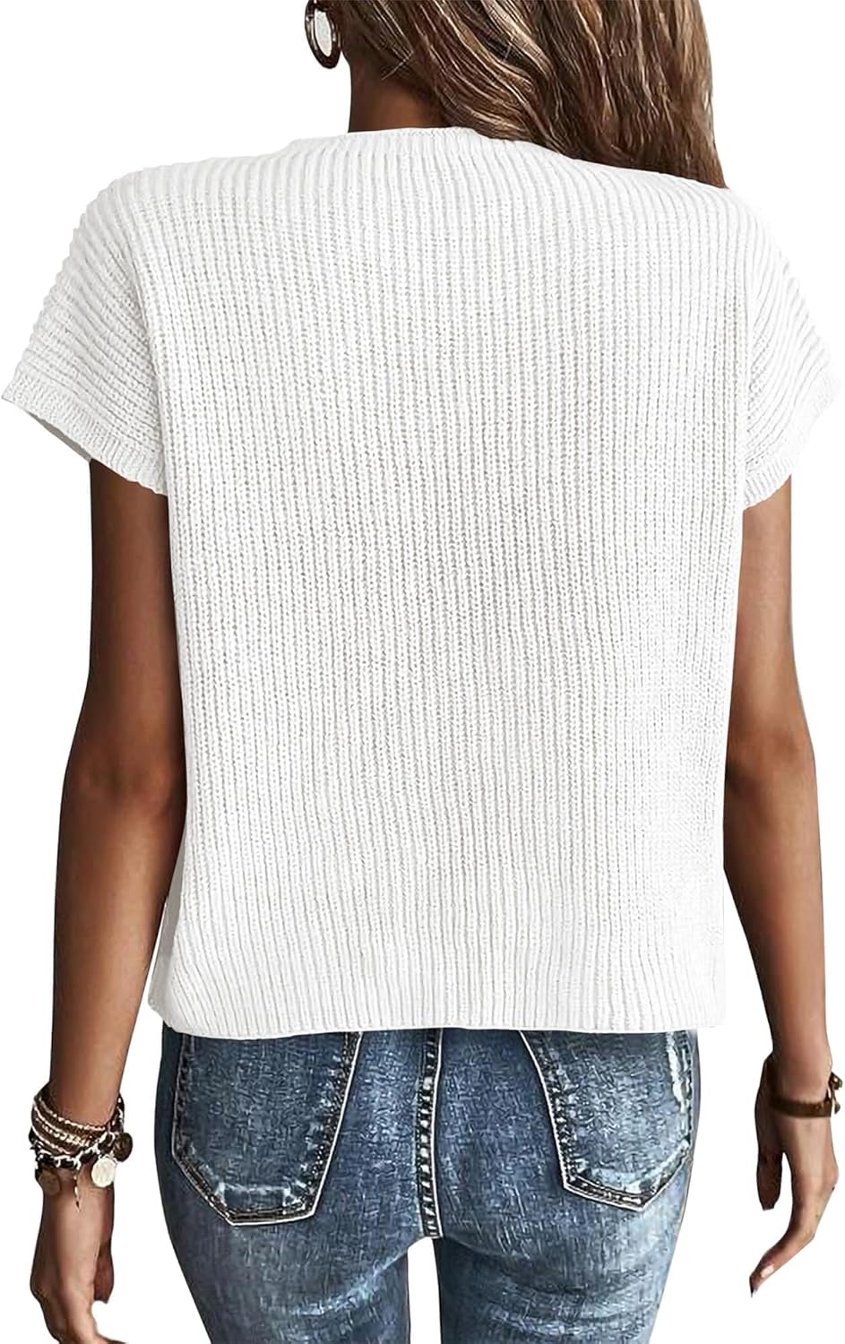 Thumbnail 1 de KIRUNDO Women’s Short Sleeve Cotton Knit Sweater Vest (Ribbed Pullover Tank)