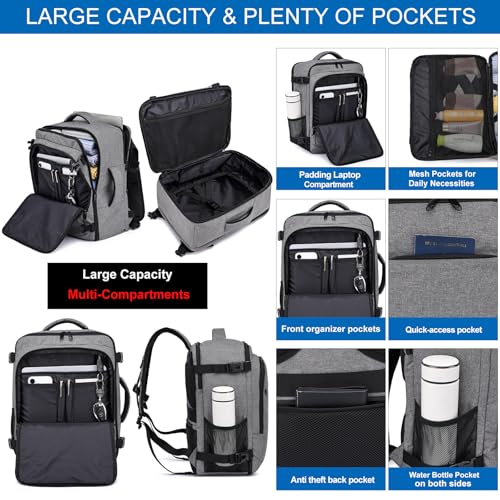 Detalle de Mochila ENZOSUM 40x30x20 cm (24 L) para cabina Ryanair — Gris