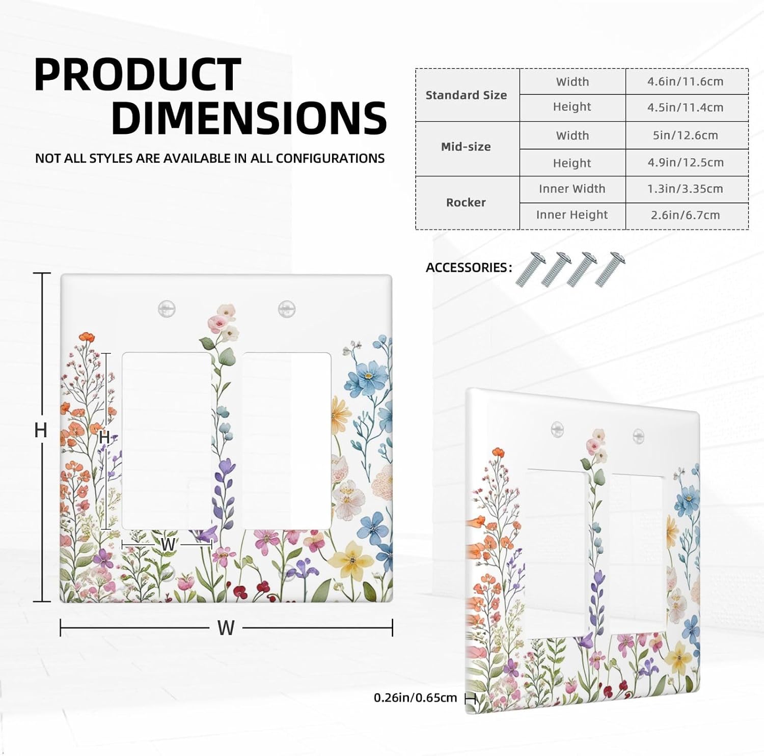 Detalle 1 de JOOJIAO Decorative Wall Plate, 2-Gang Rocker