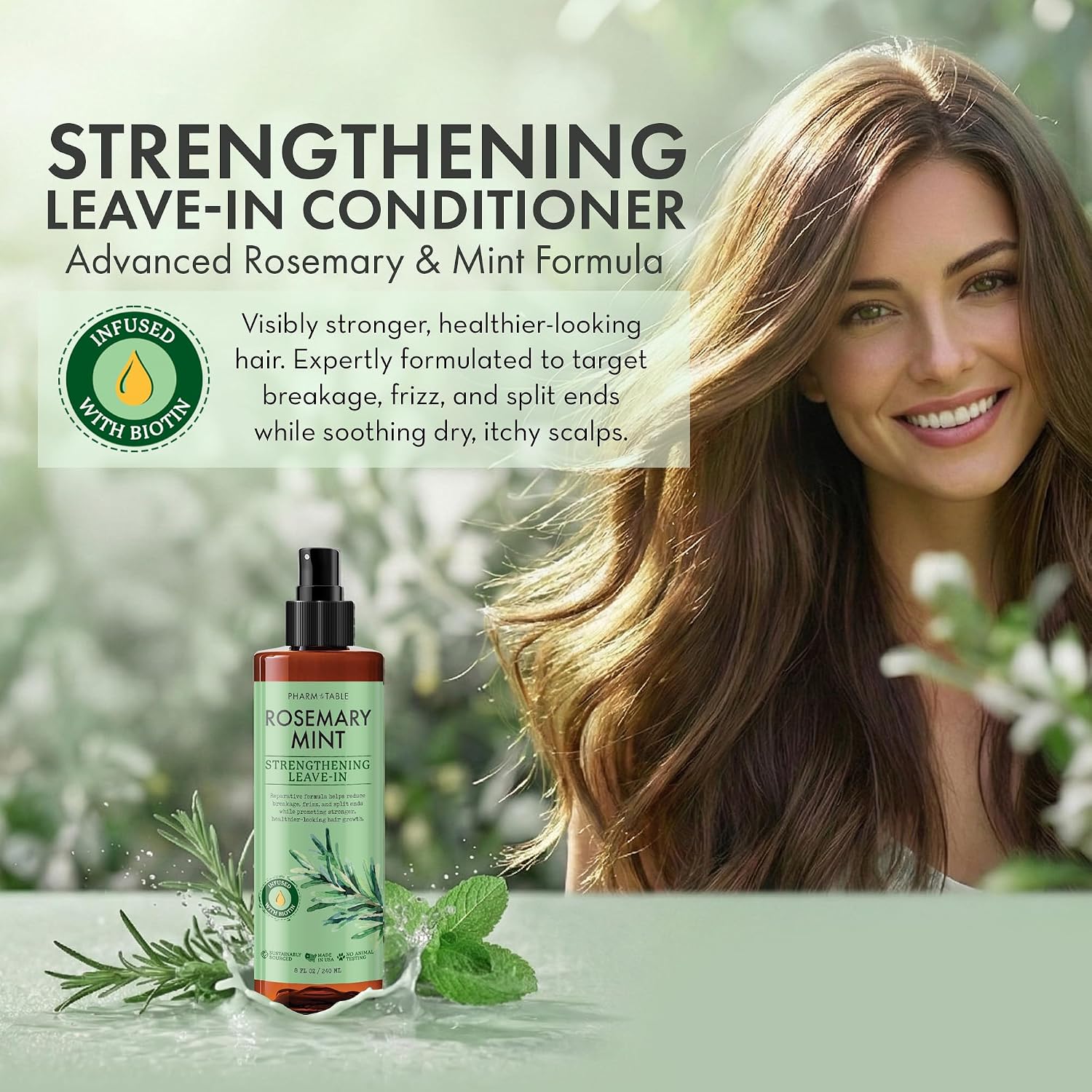 Detalle 2 de Pharm to Table Rosemary & Mint Leave-In Conditioner Spray, 8 fl oz