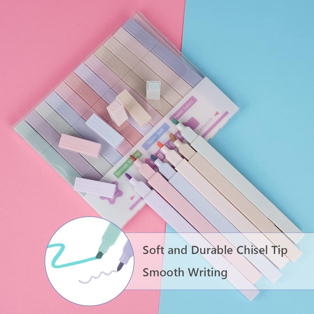 Thumbnail 4 de Vicloon Surligneurs Pastel double pointe (12 pcs) – couleurs douces pour l’école et le bureau
