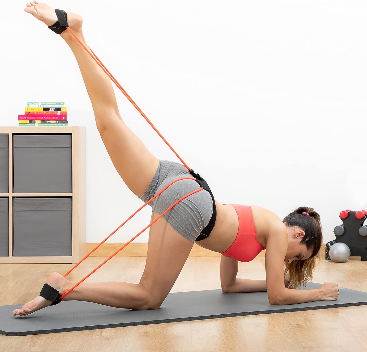 Thumbnail 2 de InnovaGoods Fitness Gürtel mit Widerstandsbändern – 40 lb Stärke, Vielseitig für Po, Bauch & Beine