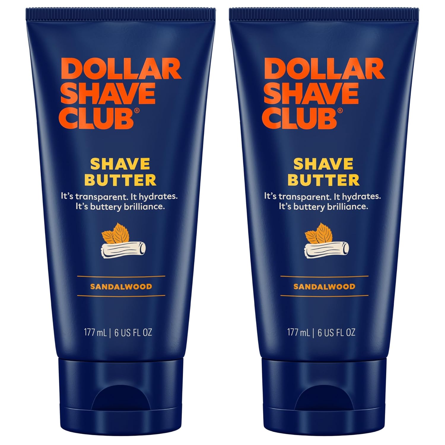 Dollar Shave Club Shave Butter (Sandalwood) Translucent Shaving Cream, 6 oz (2 Pack)