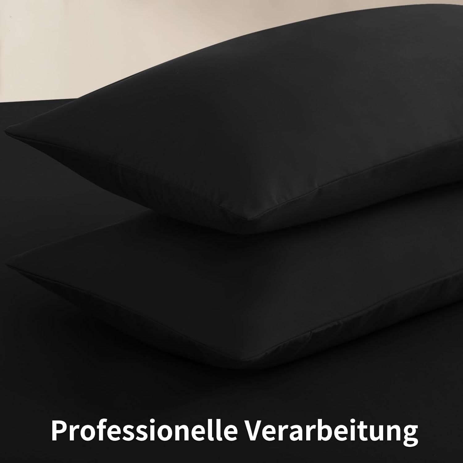 Detalle de RUIKASI Kissenbezug 40 x 80 Schwarz 2er-Set Kissenbezug