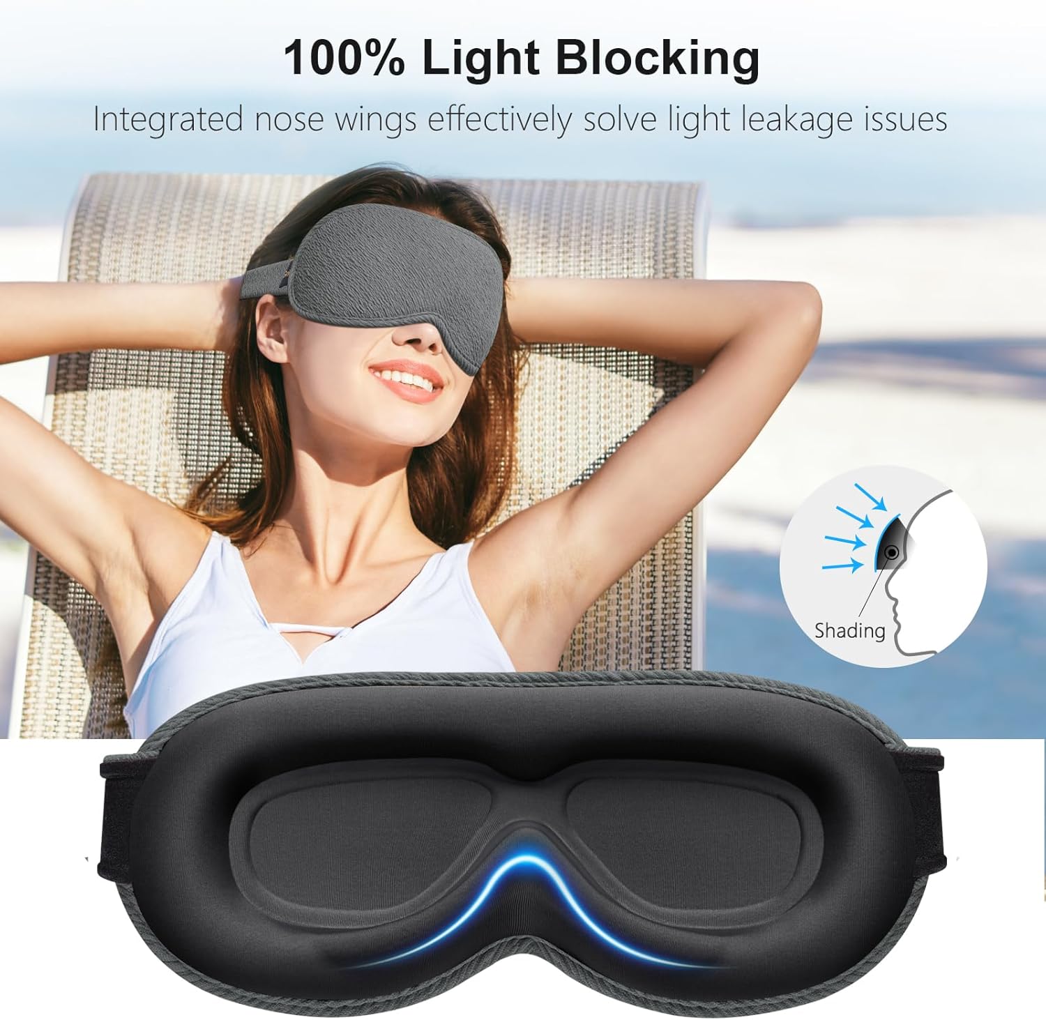 Detalle 2 de Gritin 100% Blackout Sleep Mask