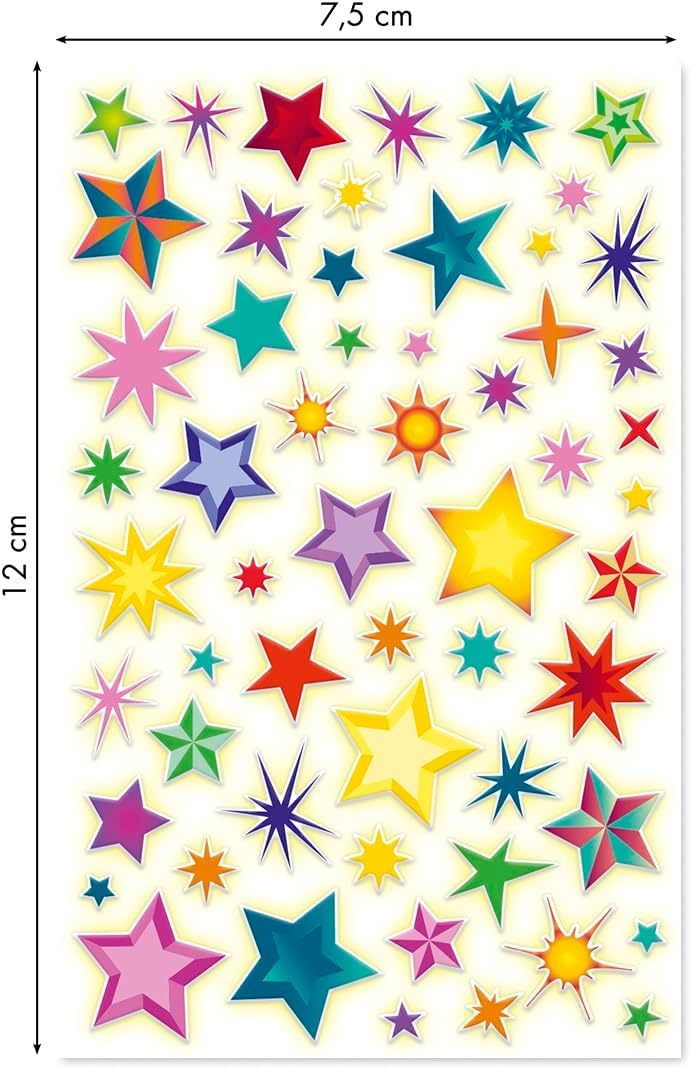Thumbnail 1 de MY MANDARINE CY161Cpack – GOMMETTES 3D Cooky phosphorescentes, Lot de 10 planches (12x8 cm), 570 stickers