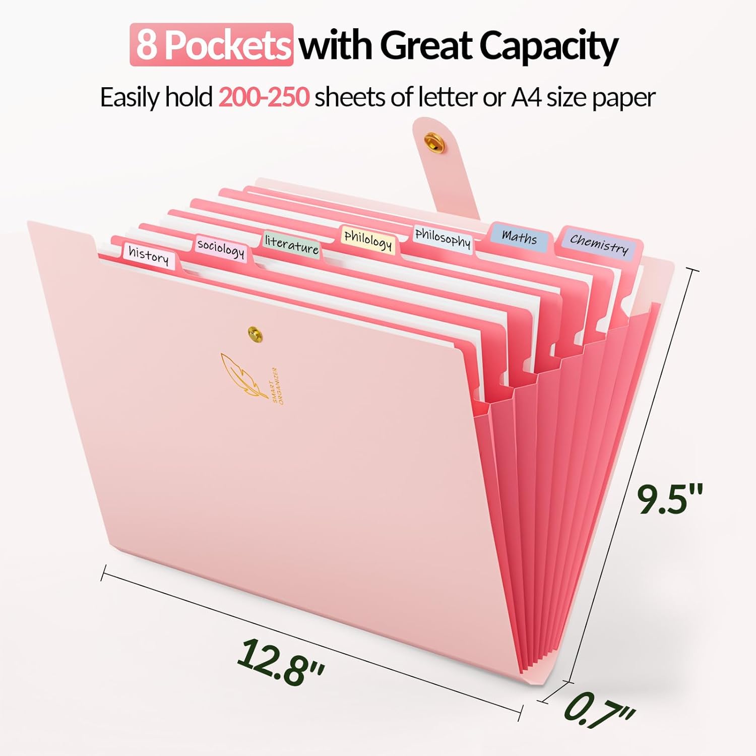 Detalle de Sooez Accordion File Organizer, 8 Pockets